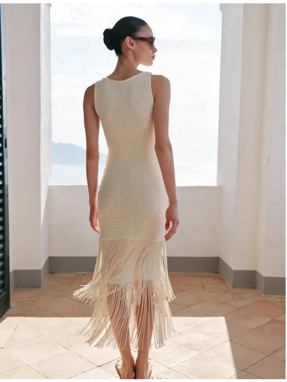 VIRAL NEW ZARA TONE FRINGE DRESS SIZE L 
🚨NO DISCOUNT - Picture 7 of 14